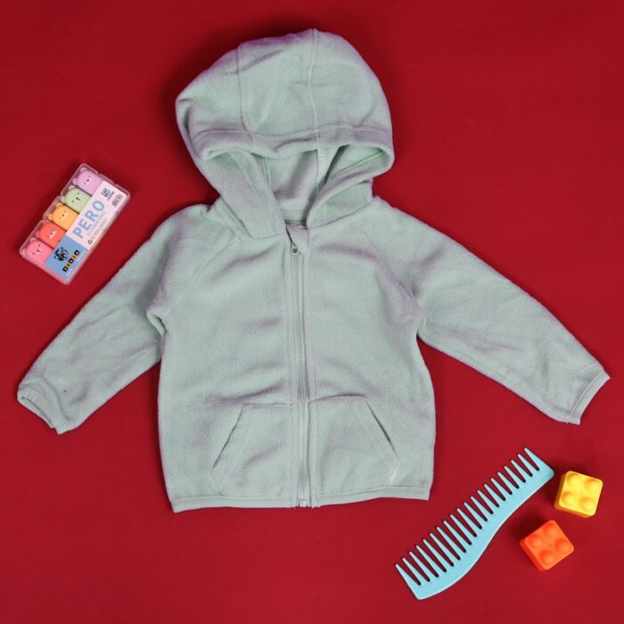 103378200_67de1216af156 جاكيت فوتر للأطفال لون أخضر فيروزي - الصورة 1