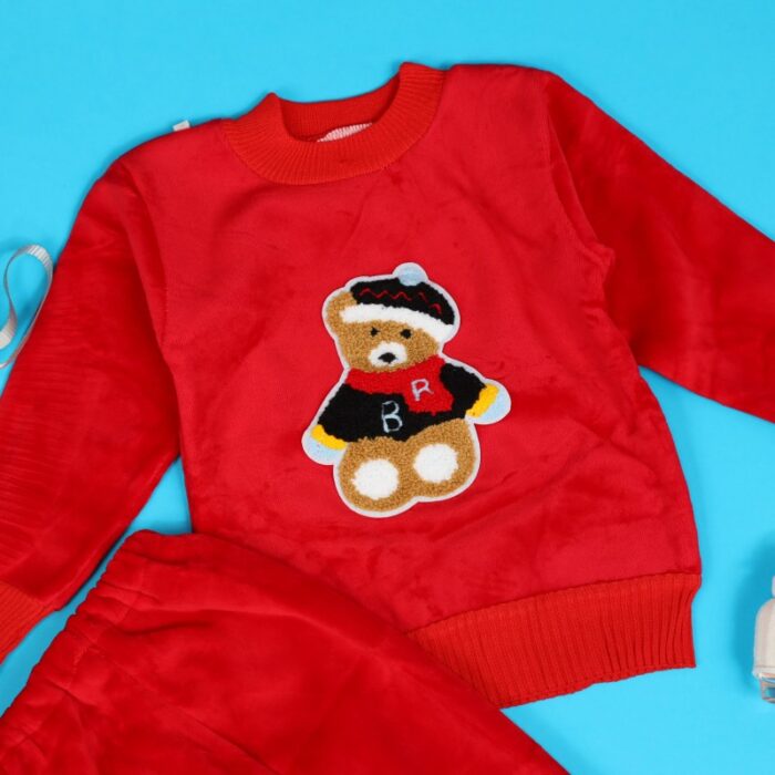 ⁦بجامة (قطعتين) للأطفال لون احمر⁩ - الصورة ⁦3⁩