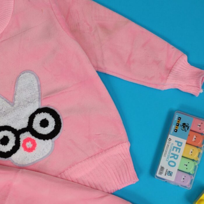 ⁦بجامة (قطعتين) للأطفال لون زهري⁩ - الصورة ⁦3⁩