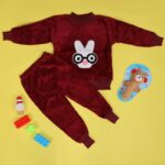 بجامة (قطعتين) للأطفال لون خمري