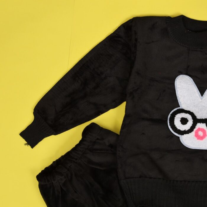 ⁦بجامة (قطعتين) للأطفال لون أسود⁩ - الصورة ⁦4⁩