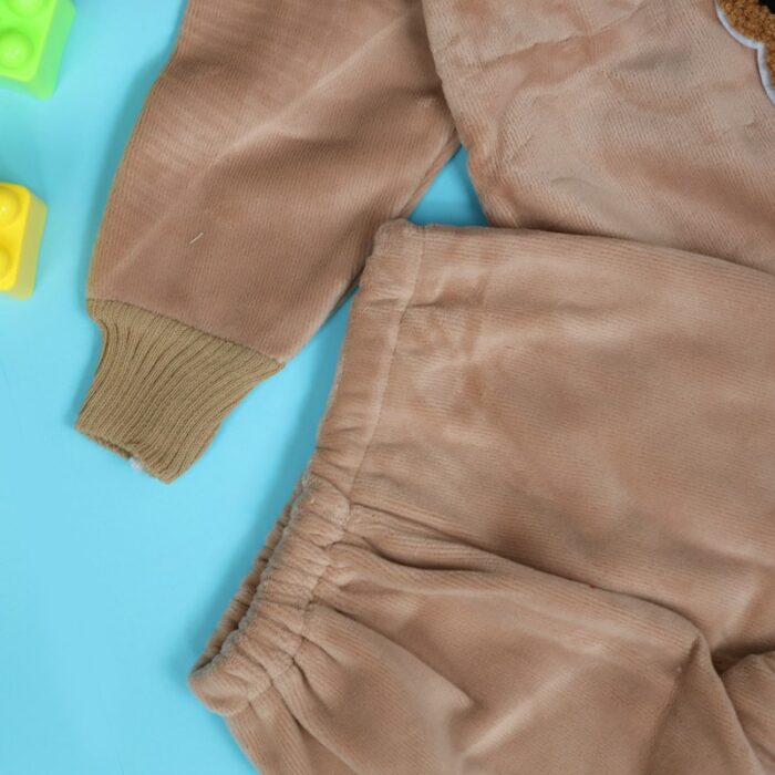 ⁦بجامة بتصميم رسوم الدب (قطعتين) للأطفال لون بيج⁩ - الصورة ⁦6⁩