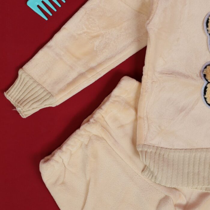 ⁦بجامة بتصميم رسوم الدب (قطعتين) للأطفال لون بيج⁩ - الصورة ⁦6⁩