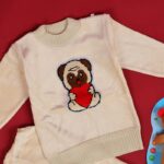 ⁦بجامة بتصميم رسوم الدب (قطعتين) للأطفال لون بيج⁩ - الصورة ⁦3⁩