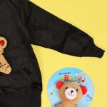 ⁦بجامة بتصميم رسوم الدب (قطعتين) للأطفال لون اسود⁩ - الصورة ⁦5⁩