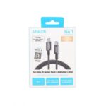 ⁦ANKER Durable Braided Fast-Charging USB-C to USB-C Cable 60W 6 Ft ( 1.8 M )⁩ - الصورة ⁦2⁩