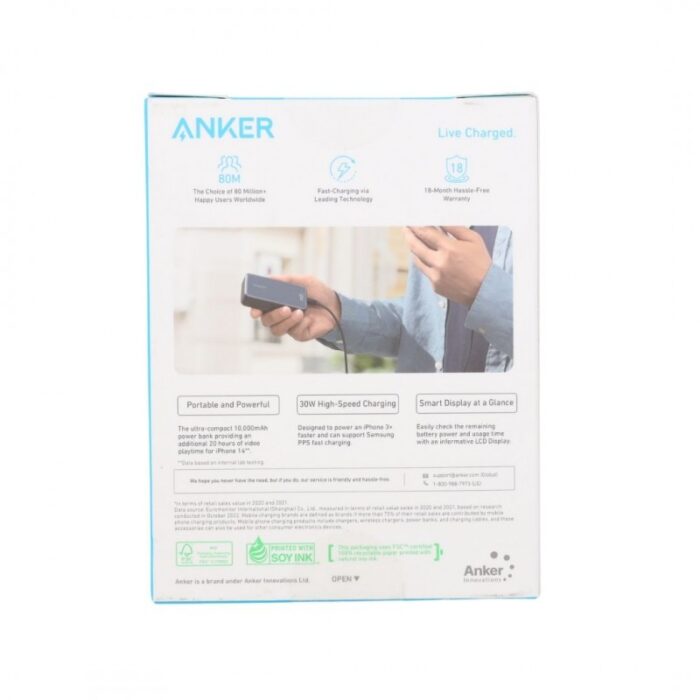 ⁦ANKER Pocket-Sized Power Boost 10000mAh 30W Power Bank⁩ - الصورة ⁦8⁩