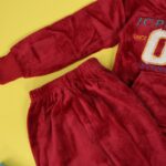 ⁦بجامة بأكمام طويلة وطاقية (قطعتين) للأطفال لون خمري وكحلي⁩ - الصورة ⁦7⁩