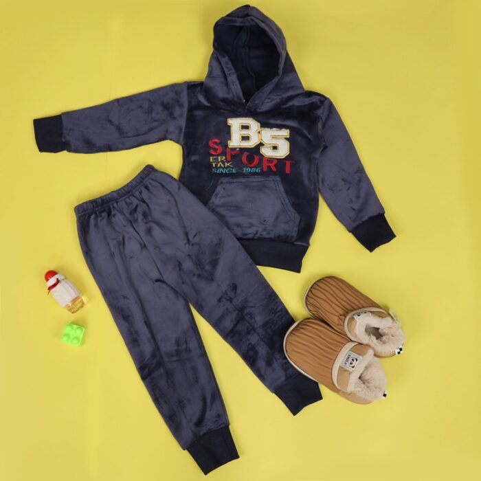 ⁦بجامة (قطعتين) للأطفال لون كحلي⁩ - الصورة ⁦2⁩