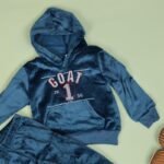 ⁦بجامة بطاقية (قطعتين) للأطفال لون كحلي⁩ - الصورة ⁦3⁩