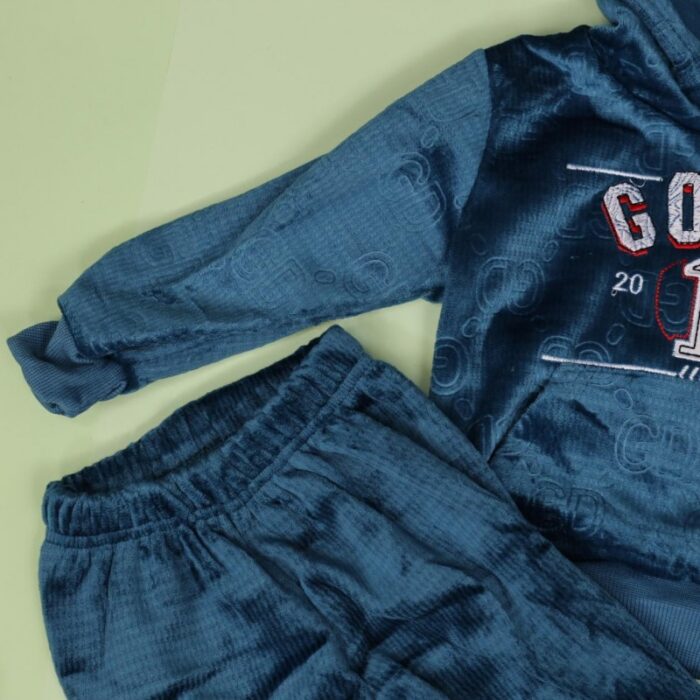 ⁦بجامة بطاقية (قطعتين) للأطفال لون كحلي⁩ - الصورة ⁦4⁩