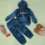 ⁦بجامة بطاقية (قطعتين) للأطفال لون كحلي⁩ - الصورة ⁦7⁩