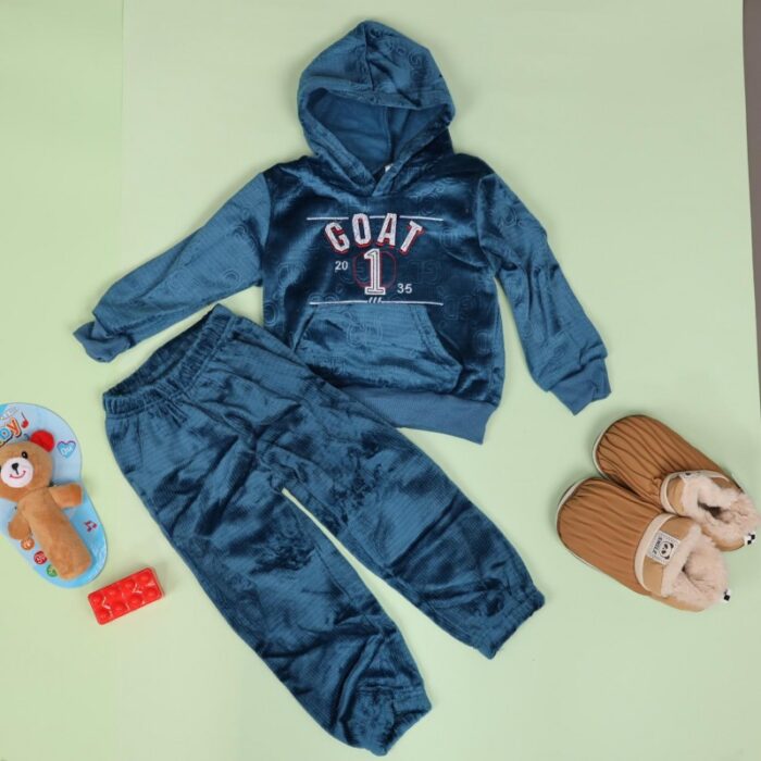 ⁦بجامة بطاقية (قطعتين) للأطفال لون كحلي⁩ - الصورة ⁦8⁩