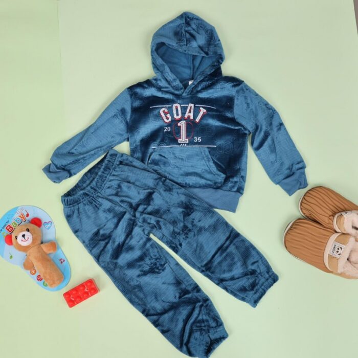 ⁦بجامة بطاقية (قطعتين) للأطفال لون كحلي⁩ - الصورة ⁦9⁩