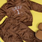 ⁦بجامة بتصميم رسوم الدب (قطعتين) للأطفال لون بني⁩ - الصورة ⁦4⁩