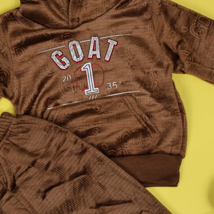 ⁦بجامة بتصميم رسوم الدب (قطعتين) للأطفال لون بني⁩ - الصورة ⁦8⁩