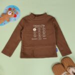 بلوزة بأكمام طويلة للأطفال لون بني