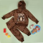 ⁦بجامة بتصميم رسوم الدب (قطعتين) للأطفال لون بني⁩ - الصورة ⁦6⁩