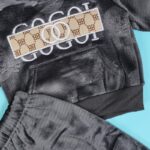 ⁦بجامة بطاقية (قطعتين) للأطفال لون رمادي⁩ - الصورة ⁦4⁩