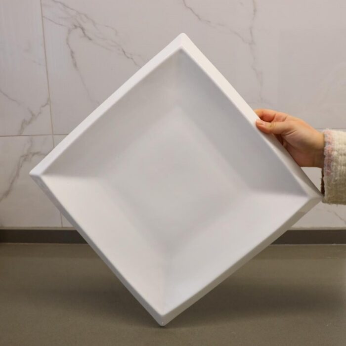 ⁦جاط بوسلان بتصميم مربع الشكل حجم 35×35 سم لون ابيض⁩ - الصورة ⁦2⁩