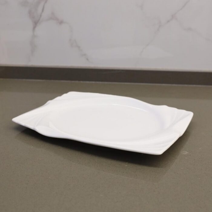 ⁦جاط بوسلان بتصميم شبه مستطيل حجم 30×22 سم لون ابيض⁩ - الصورة ⁦2⁩