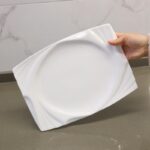 ⁦جاط بوسلان بتصميم شبه مستطيل حجم 30×22 سم لون ابيض⁩ - الصورة ⁦4⁩