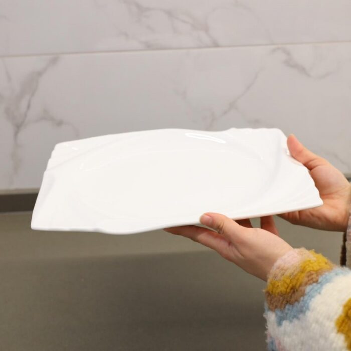 ⁦جاط بوسلان بتصميم شبه مستطيل حجم 30×22 سم لون ابيض⁩ - الصورة ⁦5⁩