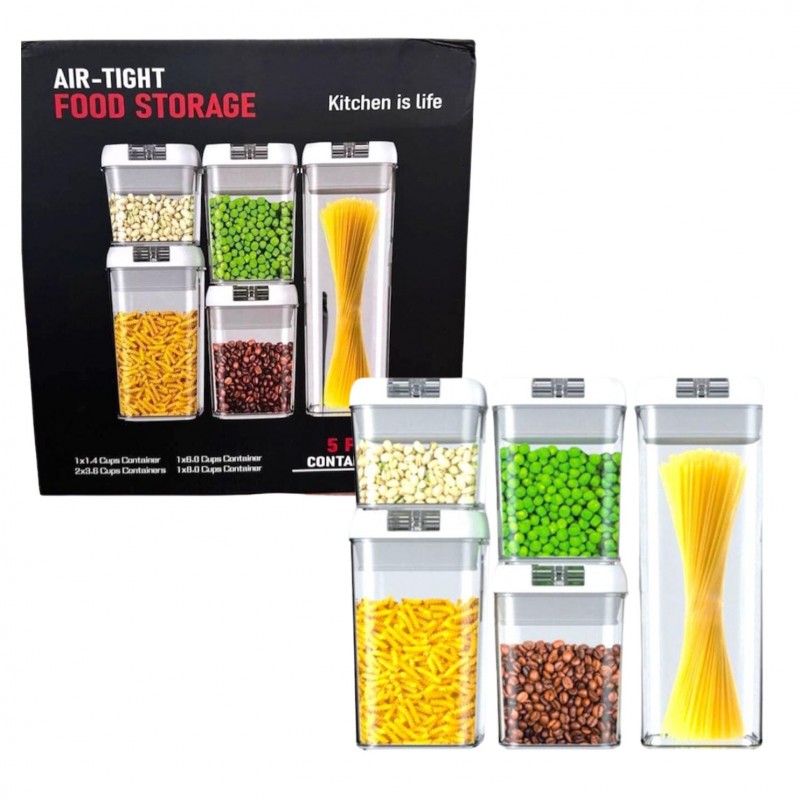 ⁦طقم حافظات بقوليات 5 قطع بأحجام مختلفة⁩ - الصورة ⁦1⁩