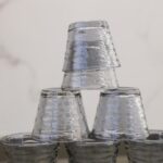 ⁦طقم فنجان قهوة سادة زجاج موشح رمادي 12 قطعة⁩ - الصورة ⁦4⁩