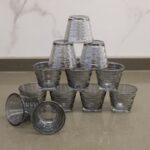 ⁦طقم فنجان قهوة سادة زجاج موشح رمادي 12 قطعة⁩ - الصورة ⁦5⁩