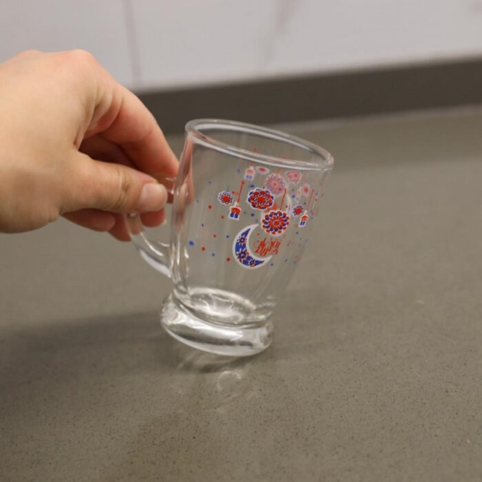 ⁦طقم كاسات شاي زجاج بتصميم رمضاناني 6 قطع سعة 125 مل⁩ - الصورة ⁦8⁩