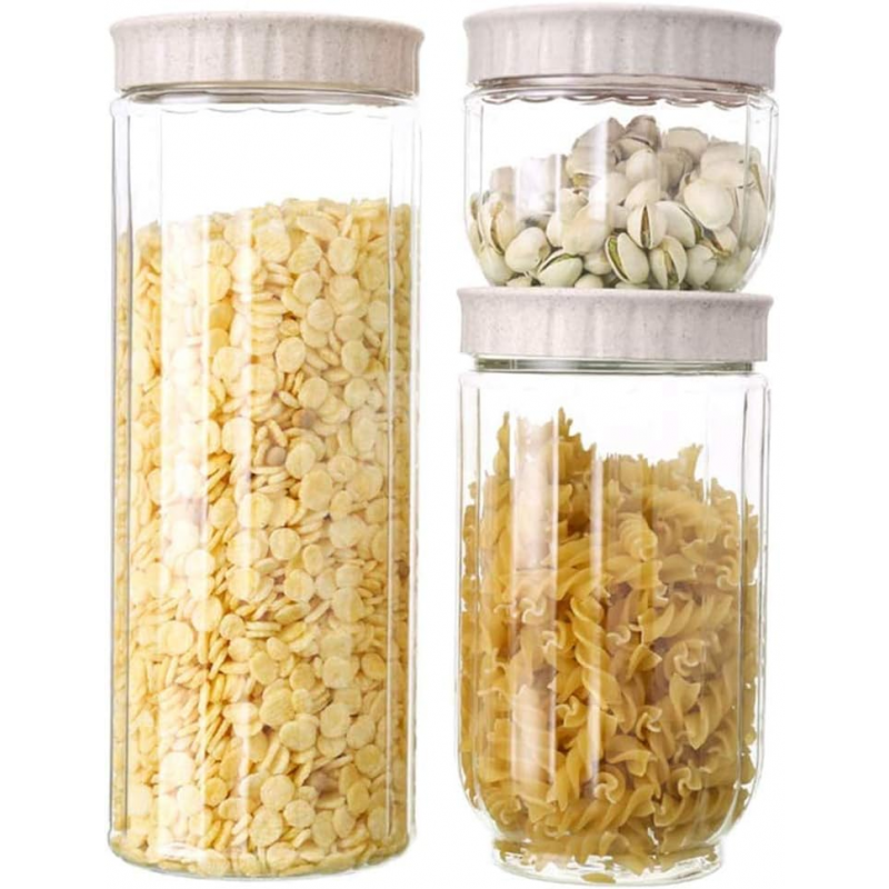 ⁦طقم مرتبانات زجاج 6 قطع بأحجام مختلفة⁩ - الصورة ⁦1⁩