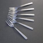 طقم شوك ستانلس ستيل 6 قطع حجم صغير لون فضي