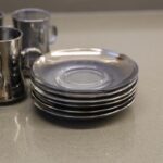 ⁦طقم كاسات زجاج شاي مع صحون 6 قطع لون سكني⁩ - الصورة ⁦3⁩