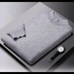 بلوزة نص جولف للرجال لون رمادي