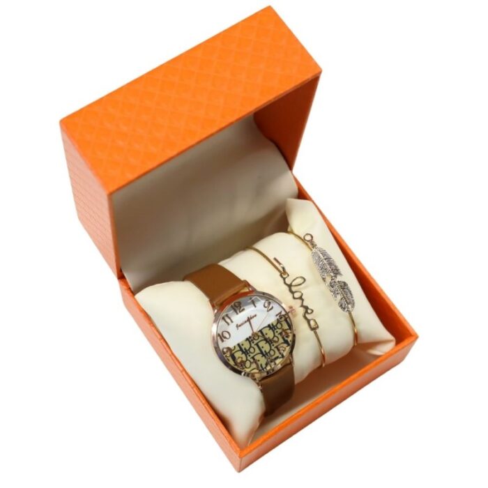 103378365_67de136035dd8 طقم اكسسوارات للنساء 3 قطع مع علبة مخمل لون برتقالي - الصورة 1