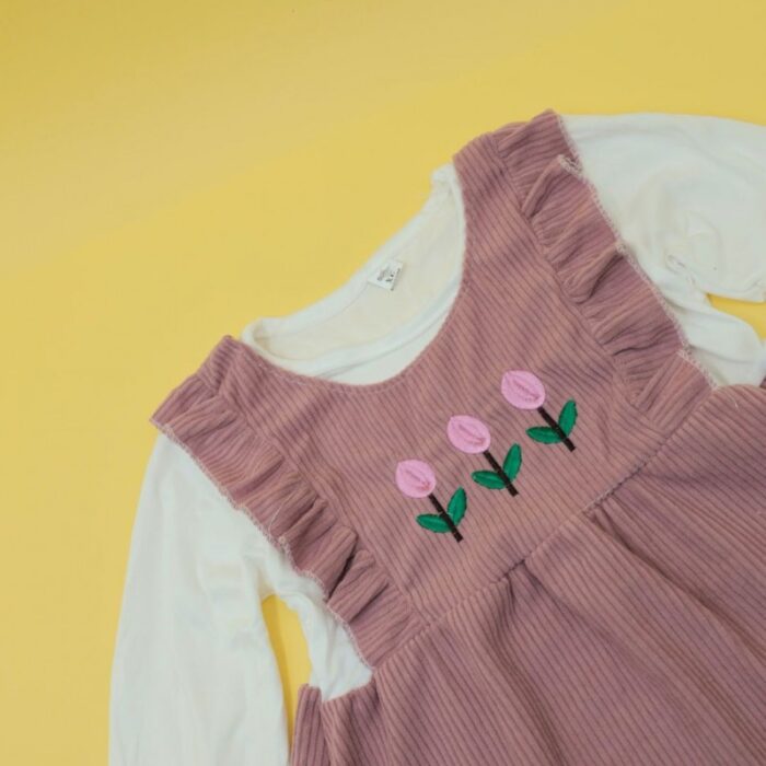 ⁦فستان للأطفال لون زهري⁩ - الصورة ⁦4⁩