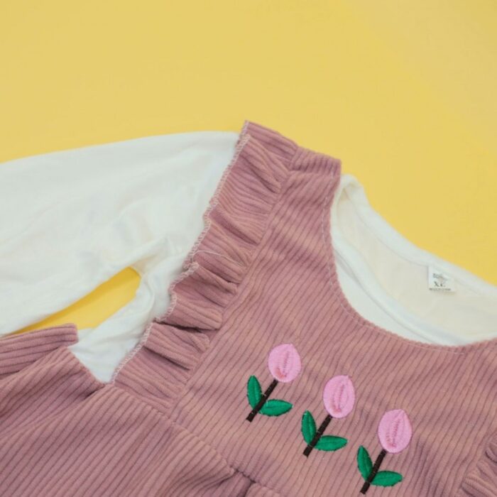 ⁦فستان للأطفال لون زهري⁩ - الصورة ⁦6⁩