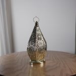 فانوس نحاس ذهبي طول 24 سم قطر 10 سم
