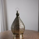 فانوس نحاس ذهبي طول 24 سم قطر 10 سم