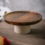 ⁦ستاند خشب طبيعي مع سيراميك 22 طول ارتفاع 8⁩ - الصورة ⁦6⁩