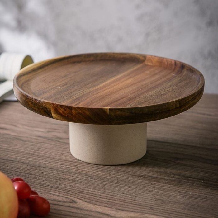 ⁦ستاند خشب طبيعي مع سيراميك 22 طول ارتفاع 8⁩ - الصورة ⁦6⁩