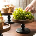 ⁦مضيفة خشب مع ستاند وغطاء زجاجي قطر داخلي 19 خارجي 20 طول 13 سم⁩ - الصورة ⁦8⁩