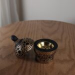 مبخرة اسود وذهبي مزخرف قطر 9 طول 15