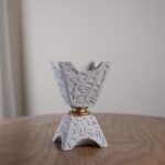 ⁦مبخرة ابيض مبرقع بني طول 16 ومربع بالاعلى طول وعرض 9⁩ - الصورة ⁦2⁩