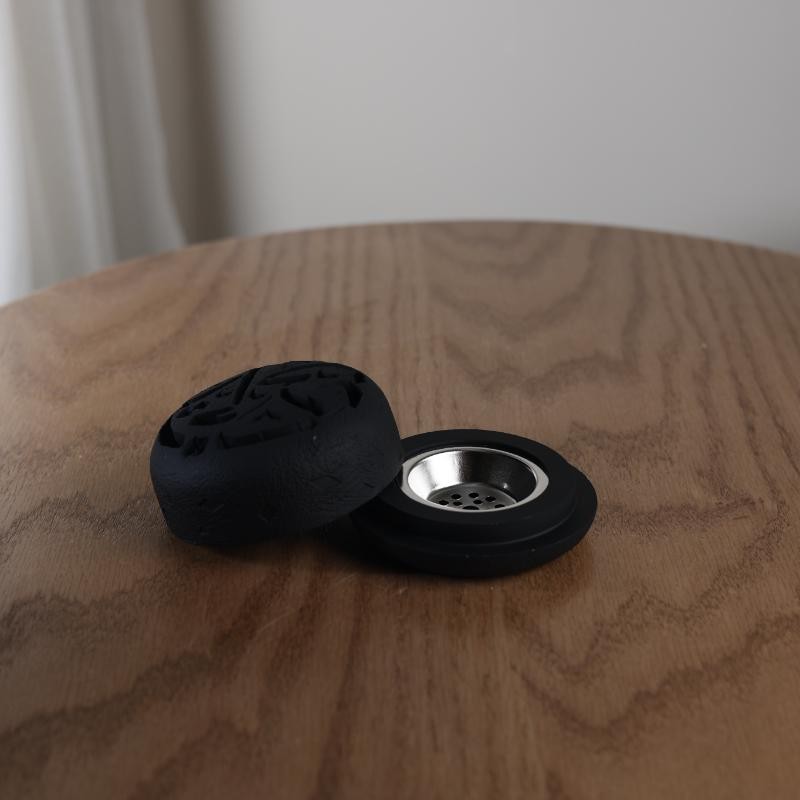 ⁦مبخرة اسود دائرة مخرمة قطر 10 طول 5⁩ - الصورة ⁦1⁩