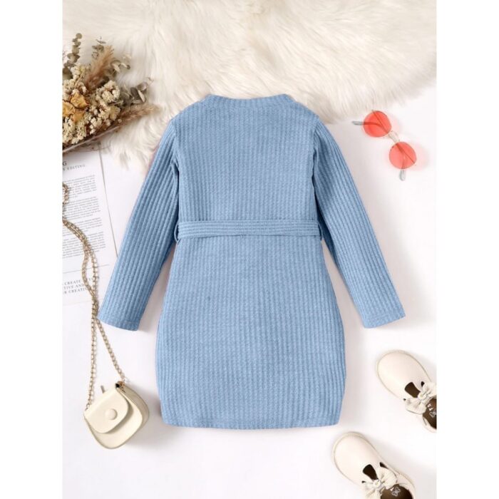 ⁦فستان ربيعي لون ازرق⁩ - الصورة ⁦2⁩