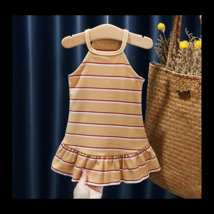 ⁦فستان صوف للأطفال لون بيج⁩ - الصورة ⁦3⁩