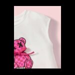 ⁦طقم بناتي قطعتين لون ابيض وفوشي⁩ - الصورة ⁦4⁩