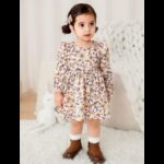 ⁦فستان كاجوال بأكمام طويلة بطبعة زهور للأطفال⁩ - الصورة ⁦6⁩